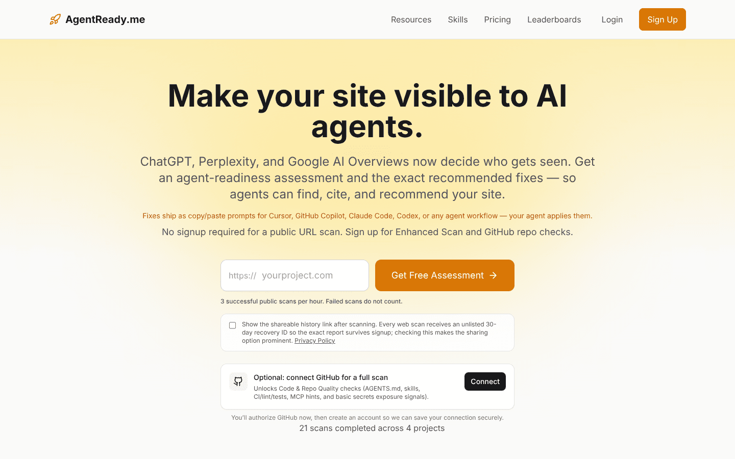 agentready.me screenshot