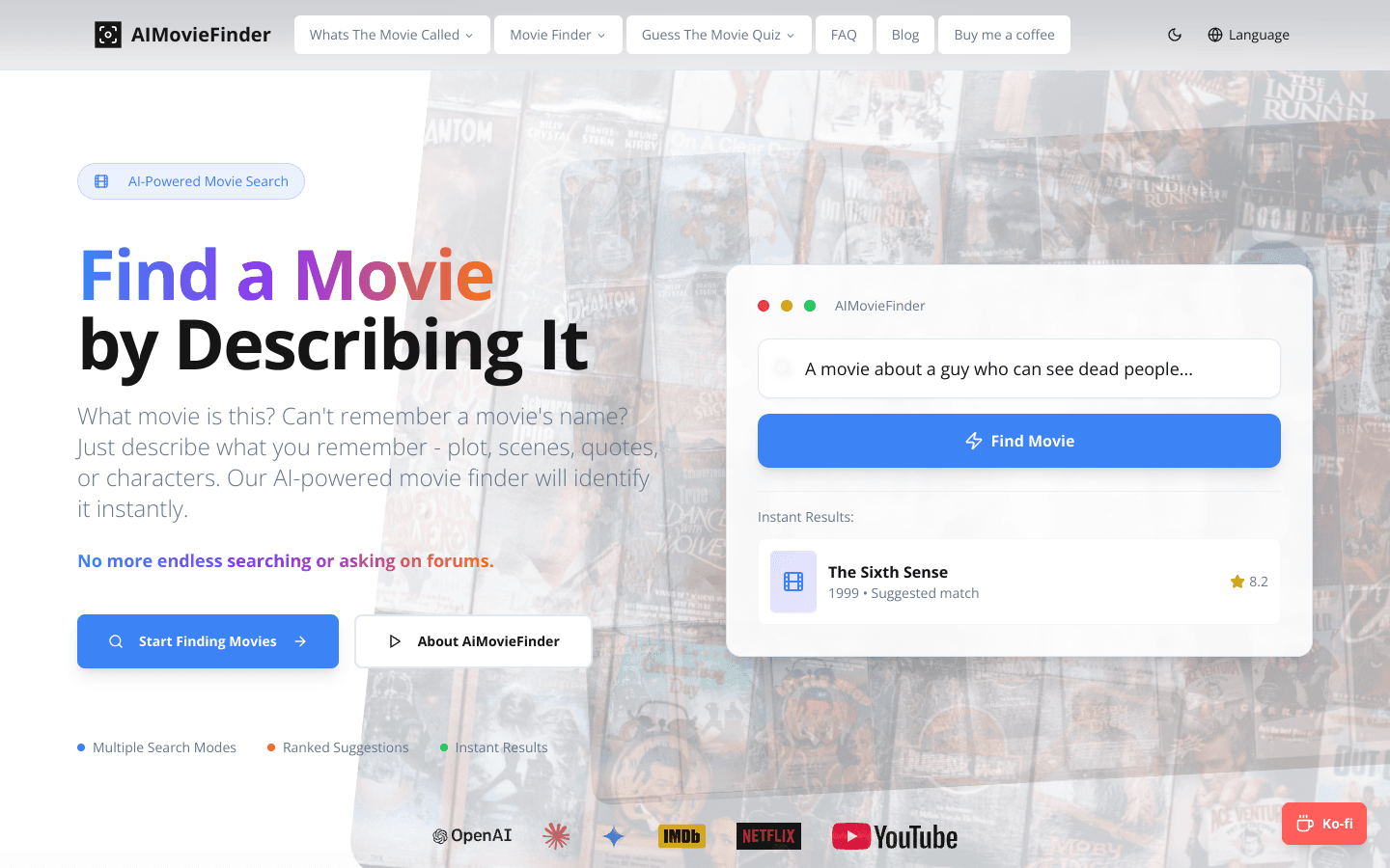 aimoviefinder.com screenshot