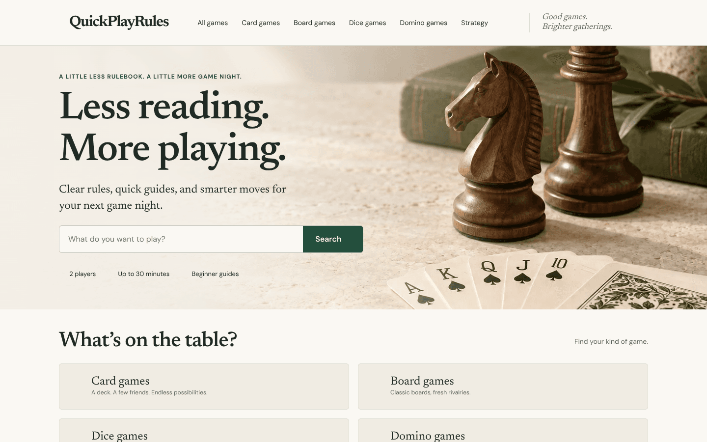 quickplayrules.com screenshot